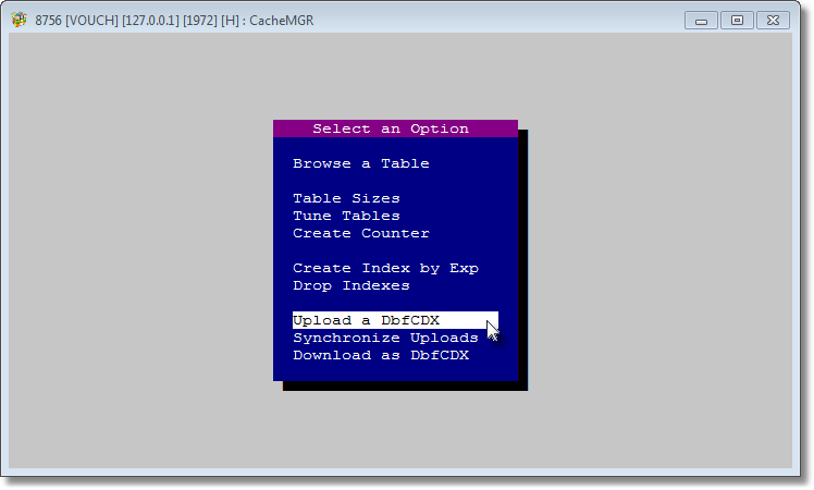 <Upload a DbfCDX> consumes CacheUploadByBuffer() functions and undergoes a series of operations.