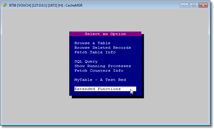 <Extended Functions> contains many other options.
