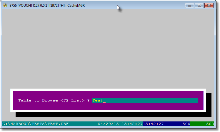 And provide "TEST" as the table name. Note that, in Cache, there is no folder system, and hence no paths.