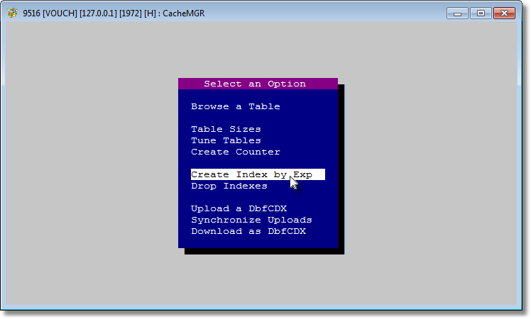 Click on <Create Index by Exp>.